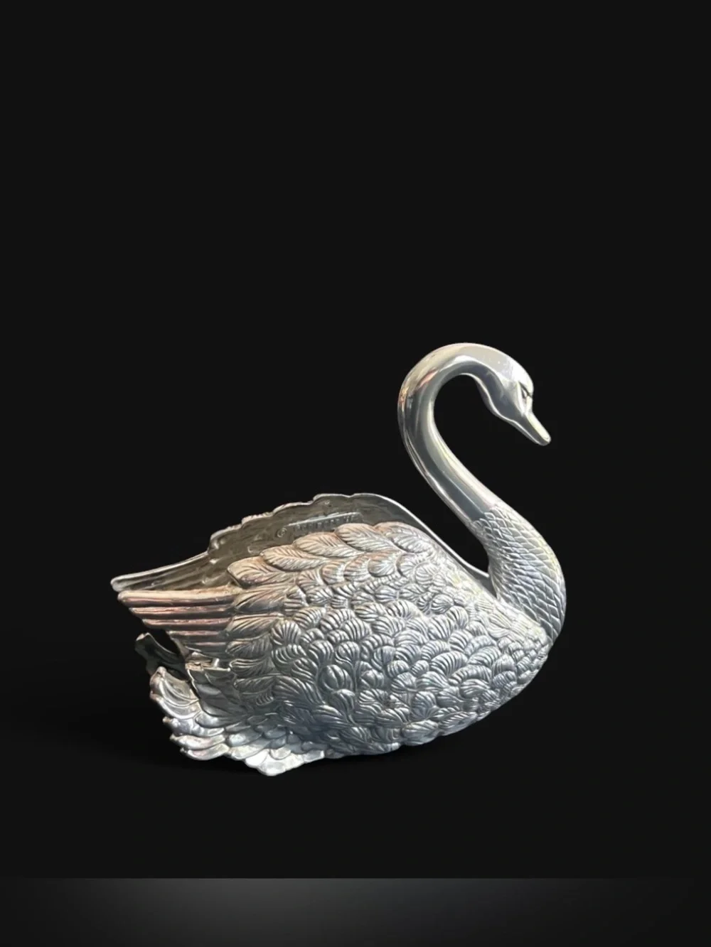 Vintage Godinger silver plate swan napkin/letter holder made in Italy